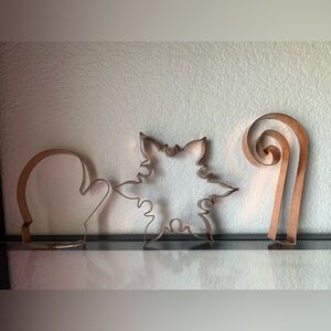 Vintage Lot of 3 Large Copper Cookie Cutters Winter-Theme Baking William Sonoma